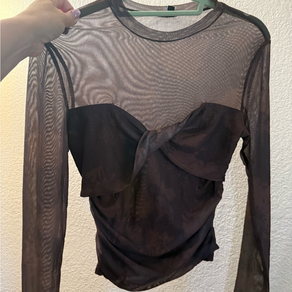 Fashion Nova Chocolate Twist Front Blouse - Picture 2 of 4
